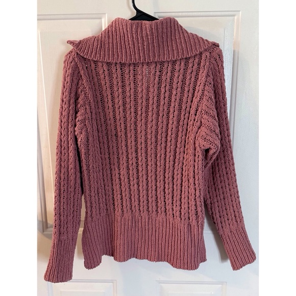 NWT Simply Southern Mauve Zip Neck Sweater Size Small - Picture 2 of 4